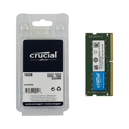 رم لپ تاپ DDR4 تک کاناله 2666 مگاهرتز Crucial ظرفیت 8 گیگابایت CL19